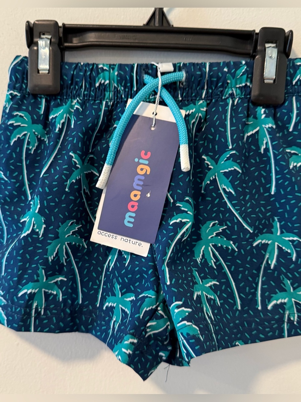 Maamgic Blue Palm Swim Trunks Shorts Size 2T NWT #Lux-K
